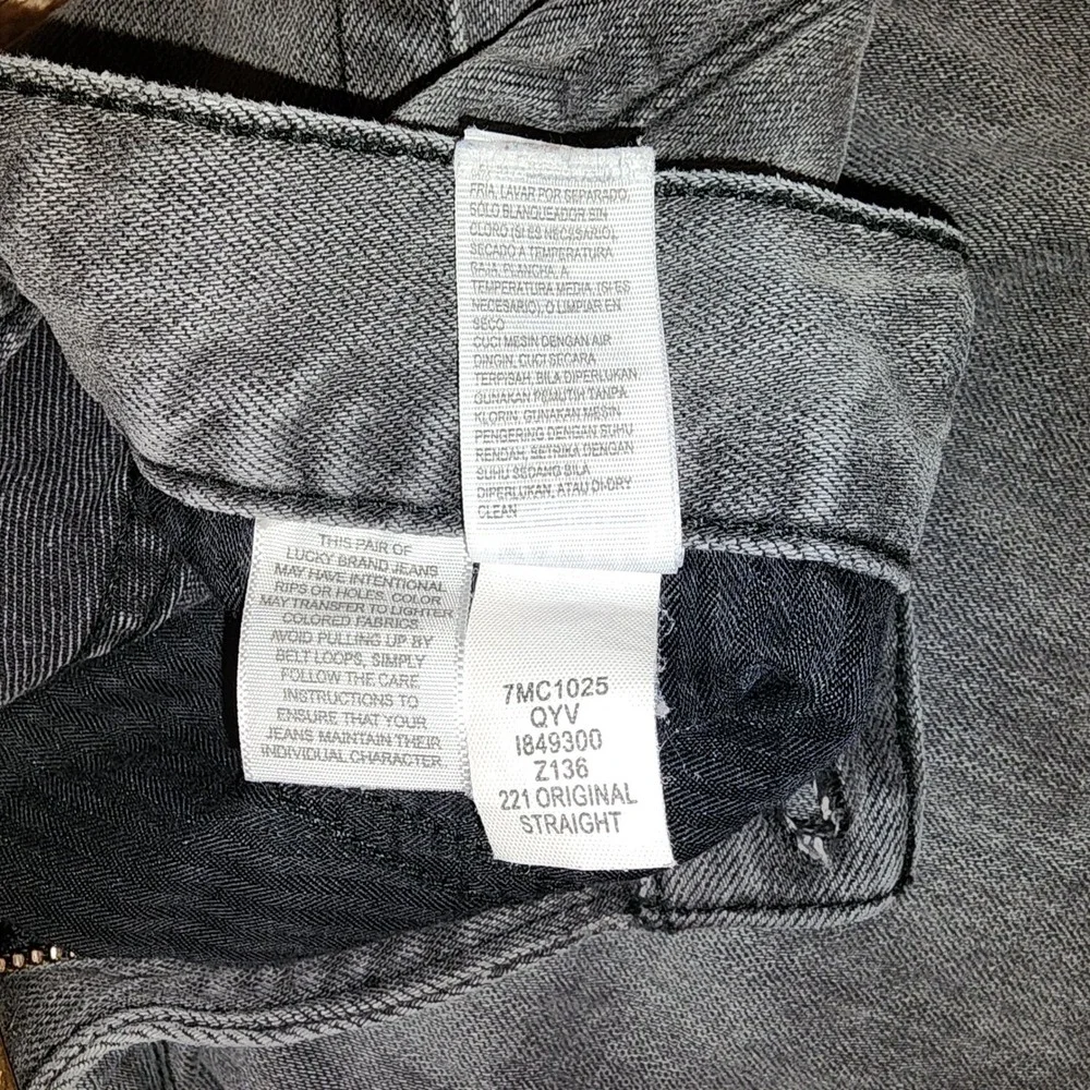 Lucky Brand Mens Jeans 221‎ Size 32x34 Original Straight Jeans Gray Wash